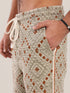 Printed elastic waistband quilted Pants